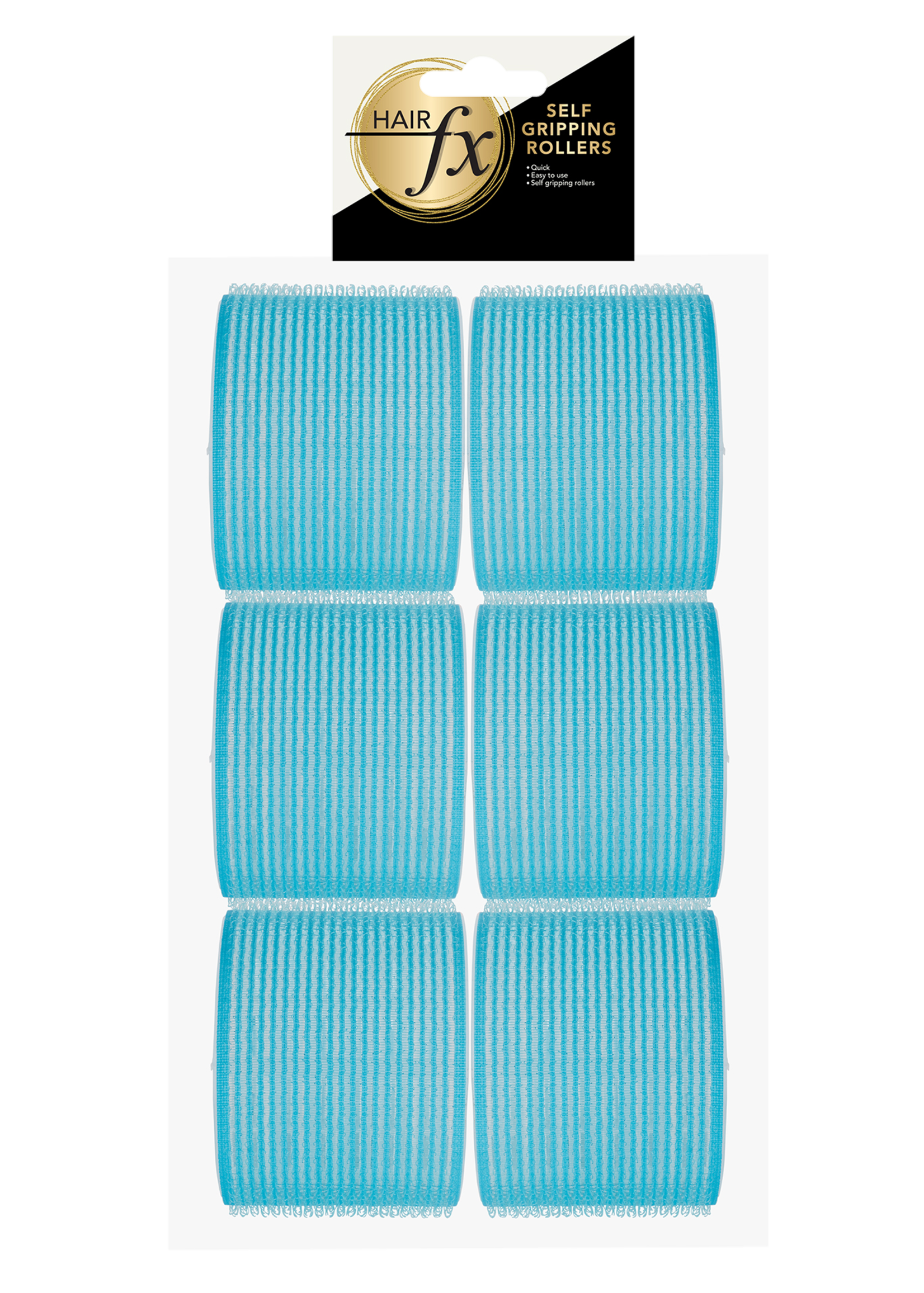 Hair FX Hair FX Self-Gripping Velcro Rollers 76mm Blue 6pk