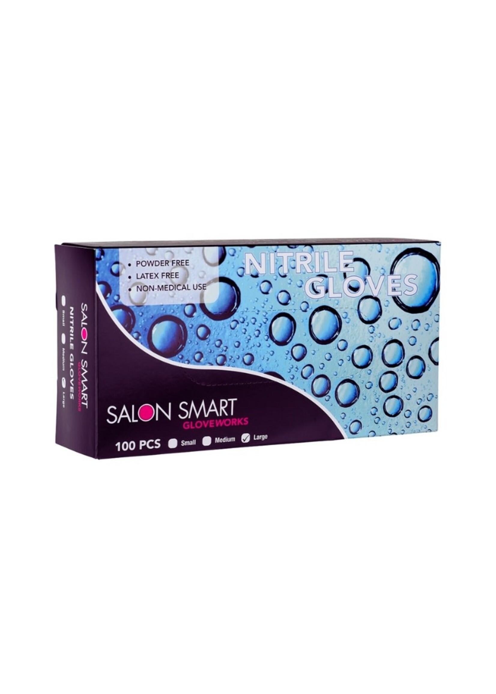 Salon Smart Salon Smart Nitrile Gloves - Black - Large - Box 100pcs