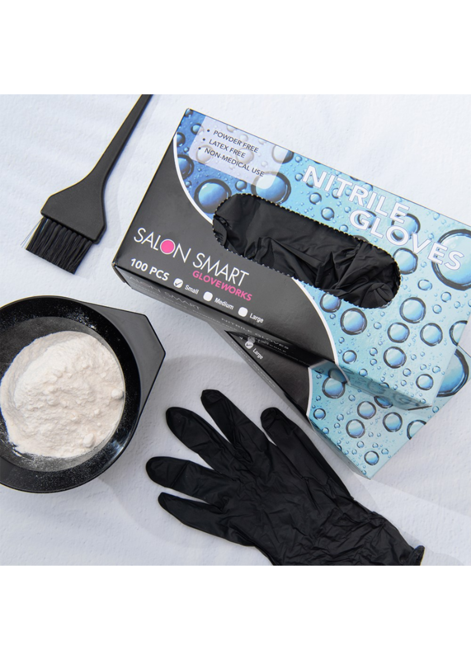 Salon Smart Salon Smart Nitrile Gloves - Black - Large - Box 100pcs