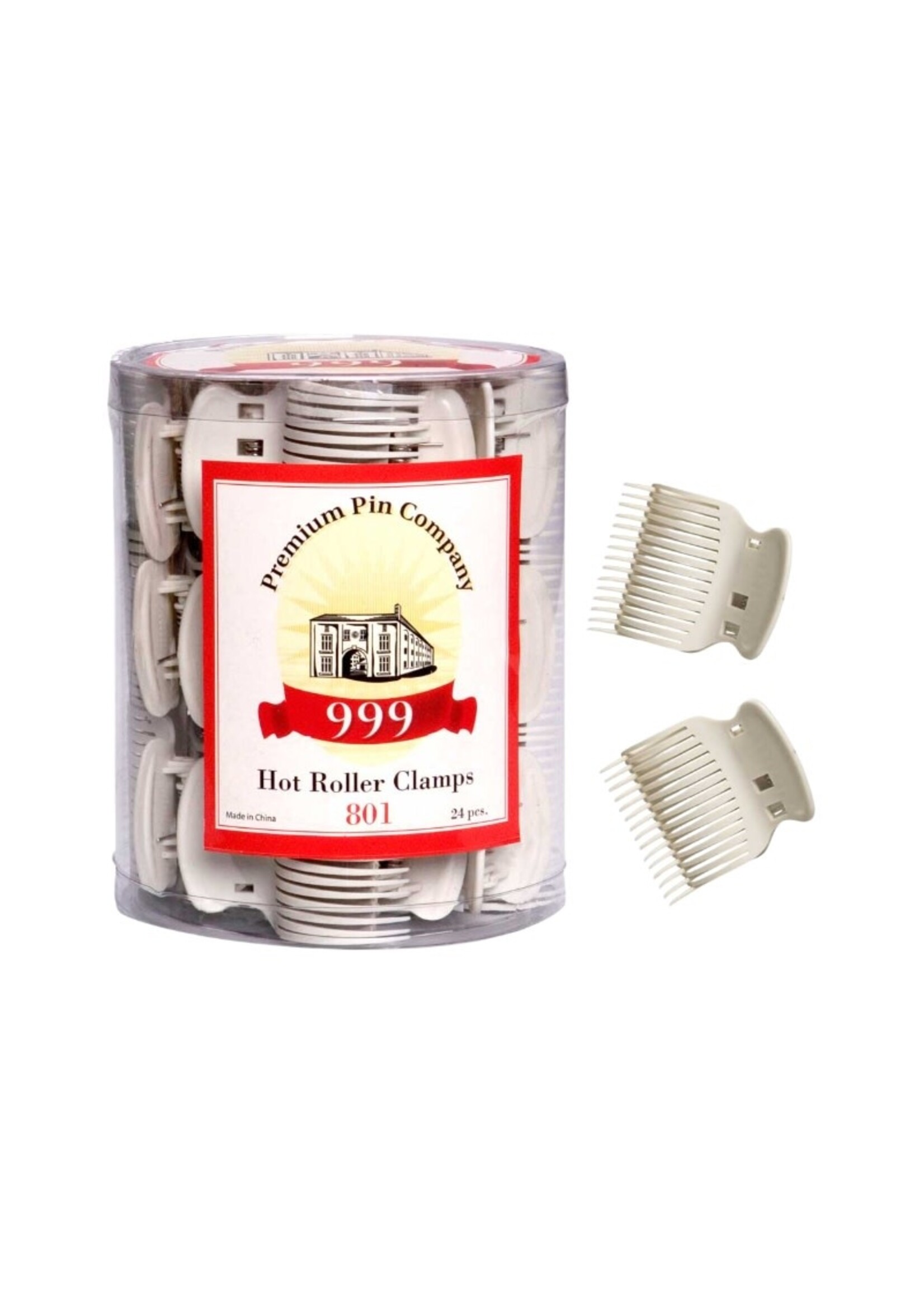 999 Premium Pin Company 999 Hot Roller Clamp Cream Tub 24pcs