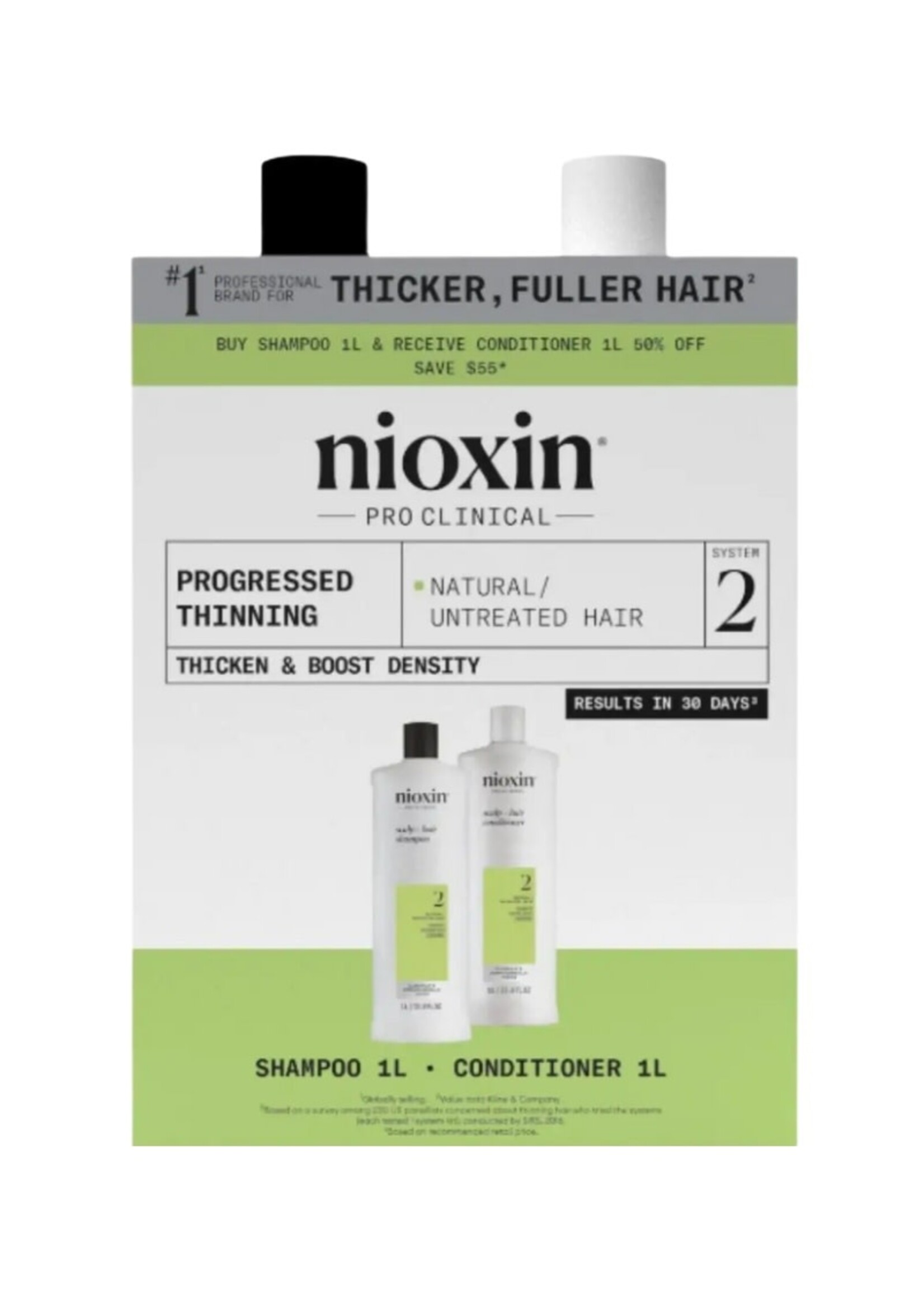 Nioxin Nioxin System 2 Shampoo + Conditioner 1L Duo Pack