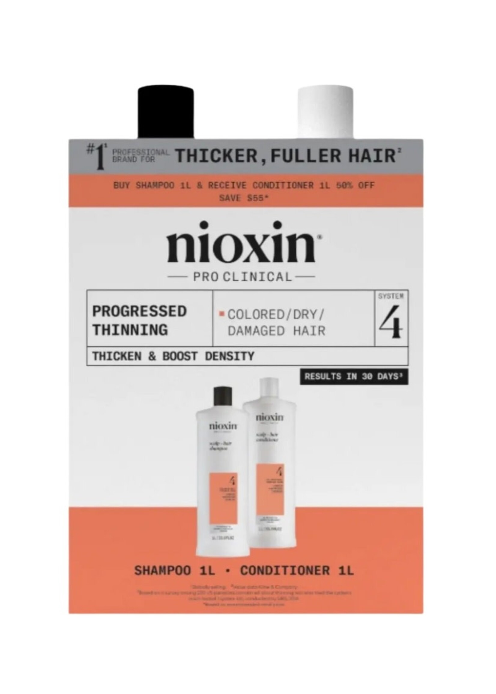Nioxin Nioxin System 4 Shampoo + Conditioner 1L Duo Pack