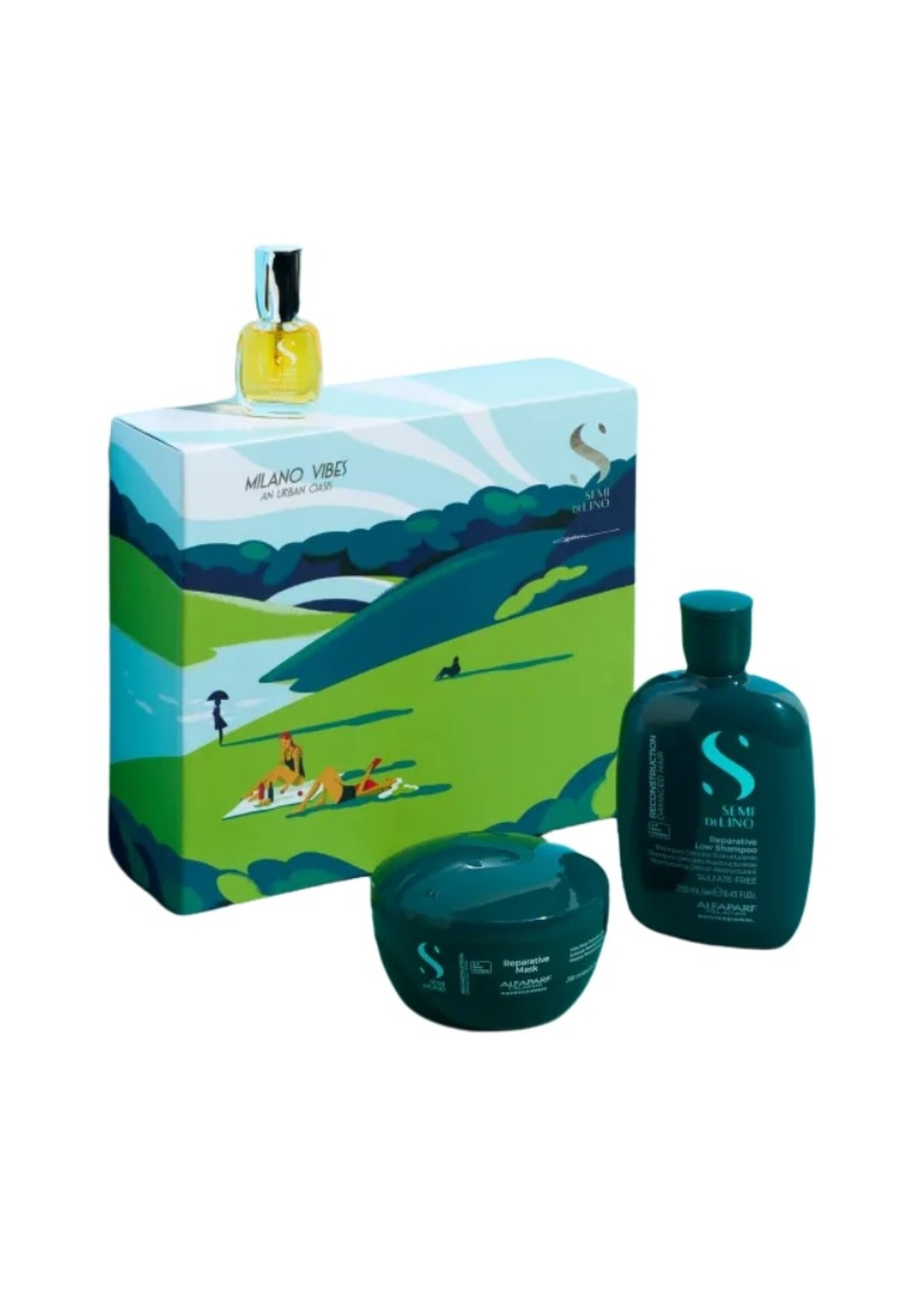 Alfaparf Alfaparf Semi Di Lino Xmas 2025 Milano Vibes Trio Kit - Reconstruction