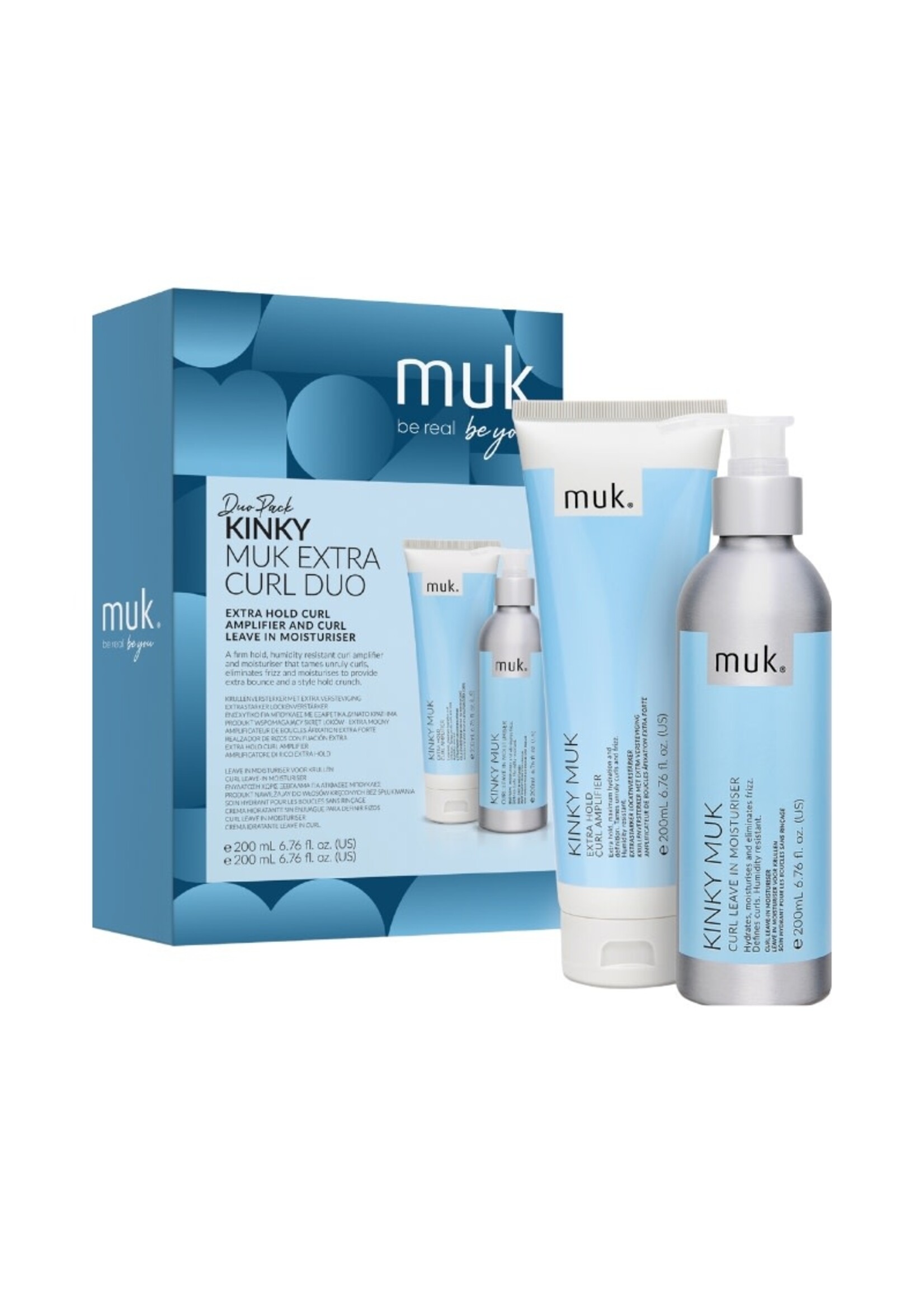 Muk Muk Xmas 2025 Kinky Muk Curl Leave In Moisturiser + Extra Curl Amplifier Duo Pack