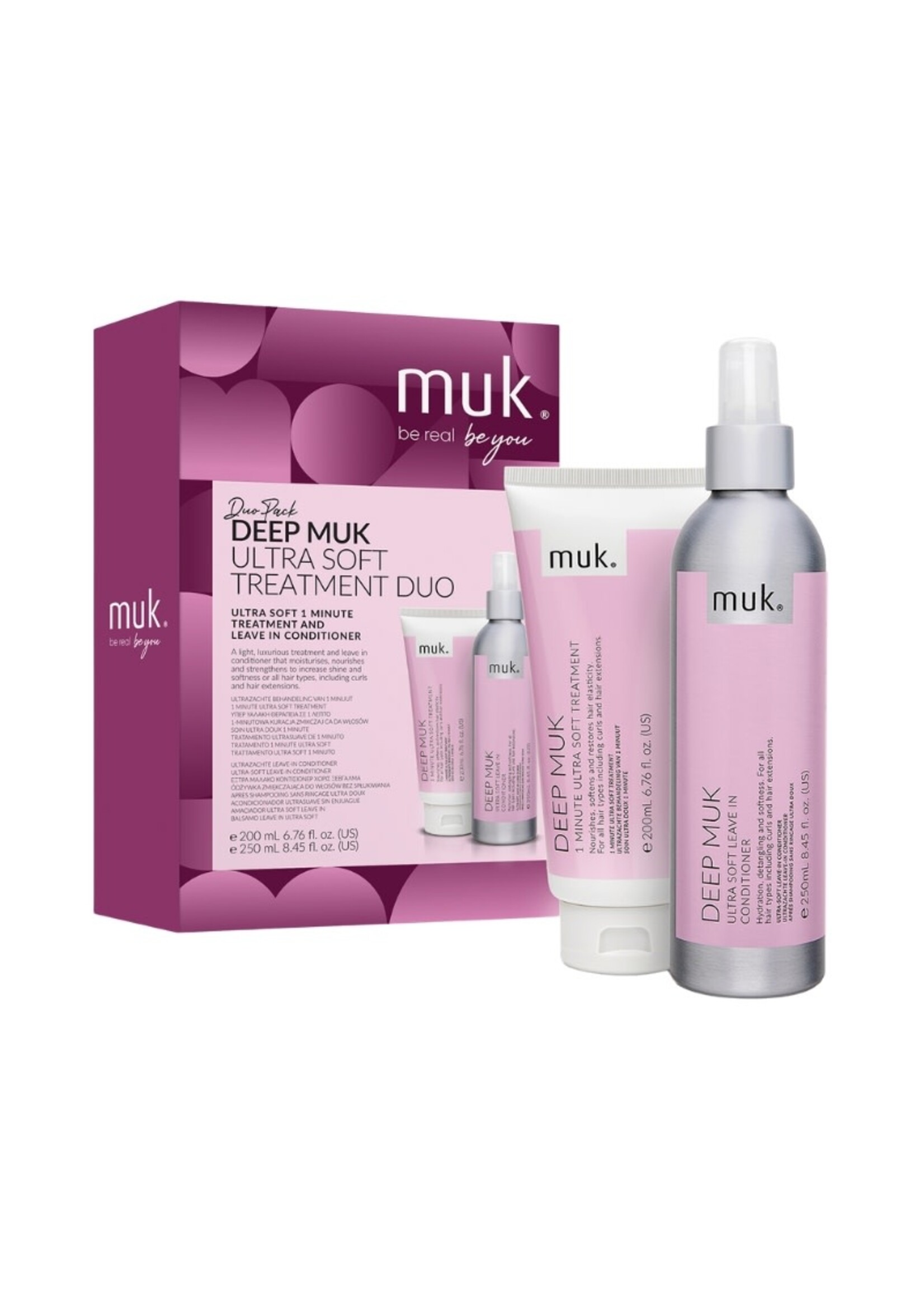Muk Muk Xmas 2025 Deep Muk 1 Minute Ultra Soft Treatment + Leave In Conditioner Duo Pack