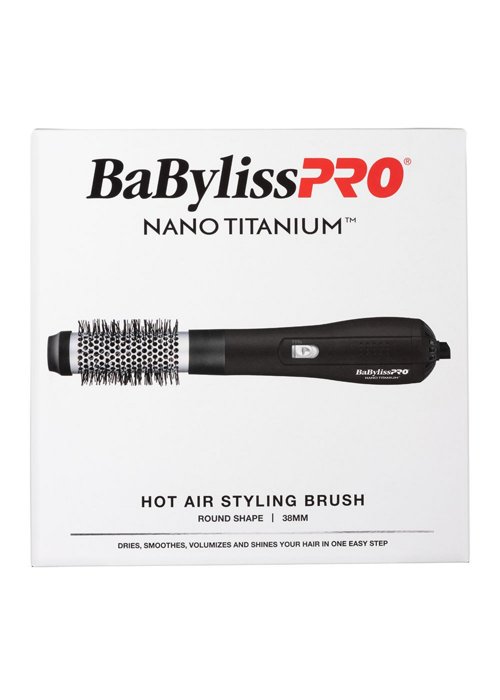BabylissPRO BaBylissPRO Nano Titanium Hot Air Styling Brush 38mm
