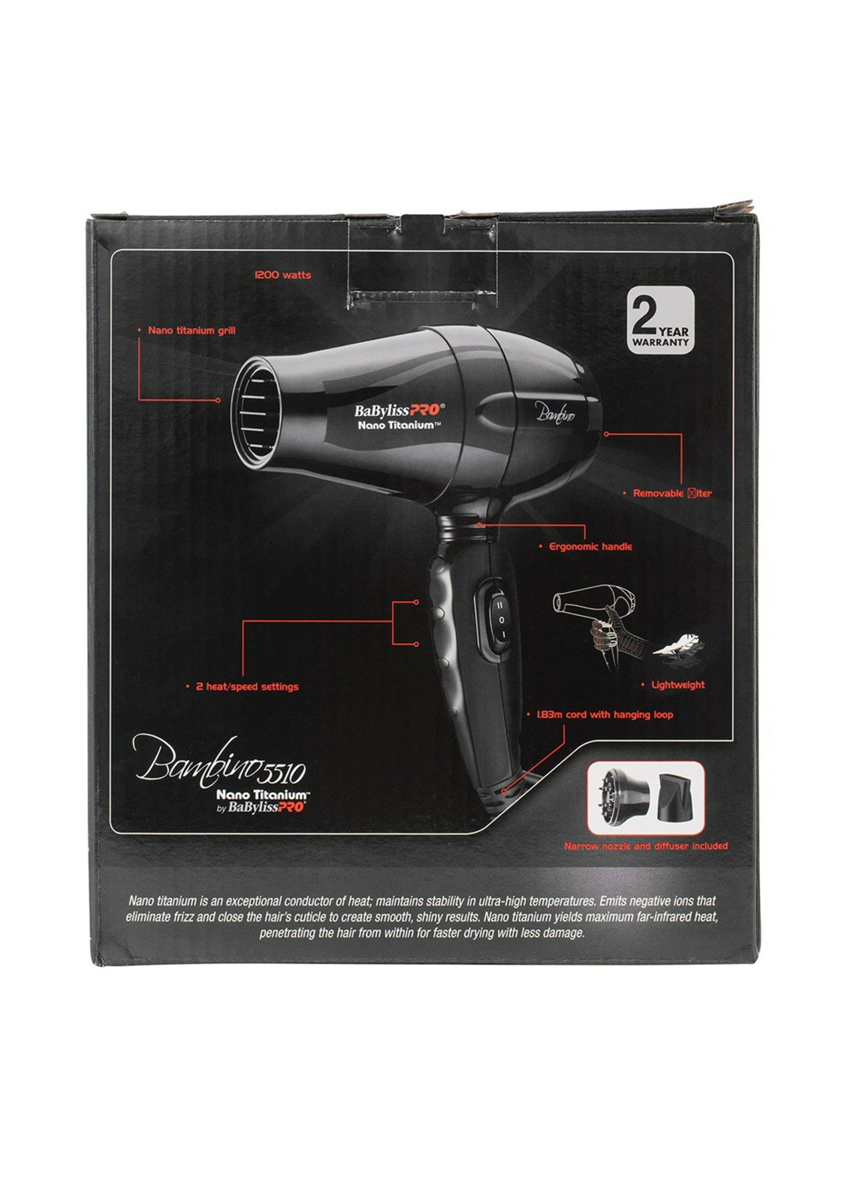 BabylissPRO BaBylissPRO Bambino Travel Hair Dryer