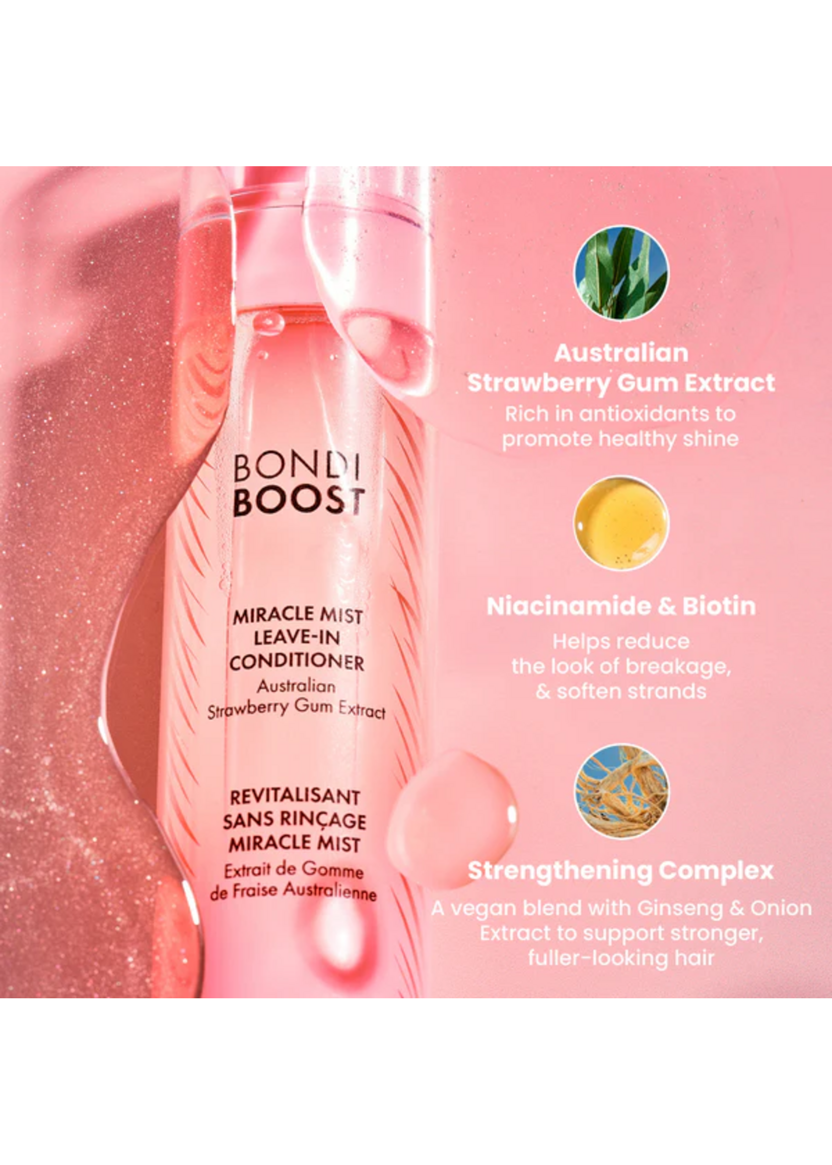 Bondi Boost Bondi Boost Strawberry Gum Miracle Mist Leave - In Conditioner + Heat Protect 150ml