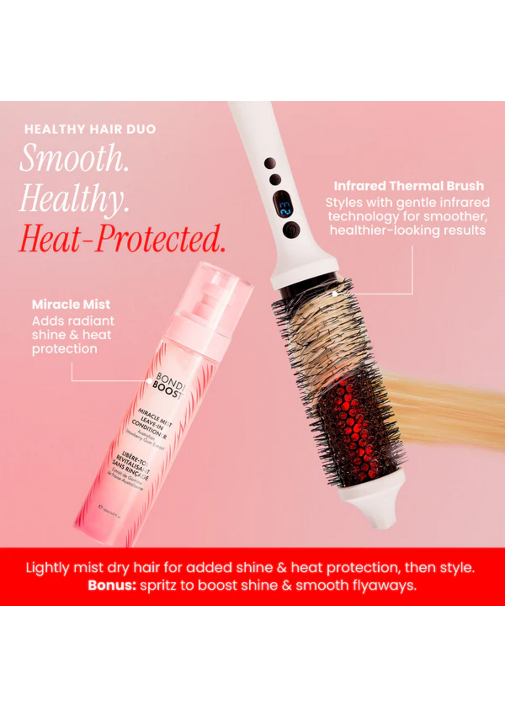 Bondi Boost Bondi Boost Strawberry Gum Miracle Mist Leave - In Conditioner + Heat Protect 150ml