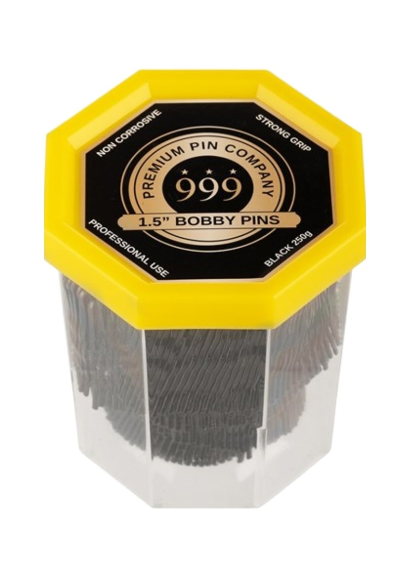 999 Premium Pin Company 999 Bobby Pins 1 1/2 Inch Black Tub 250pcs