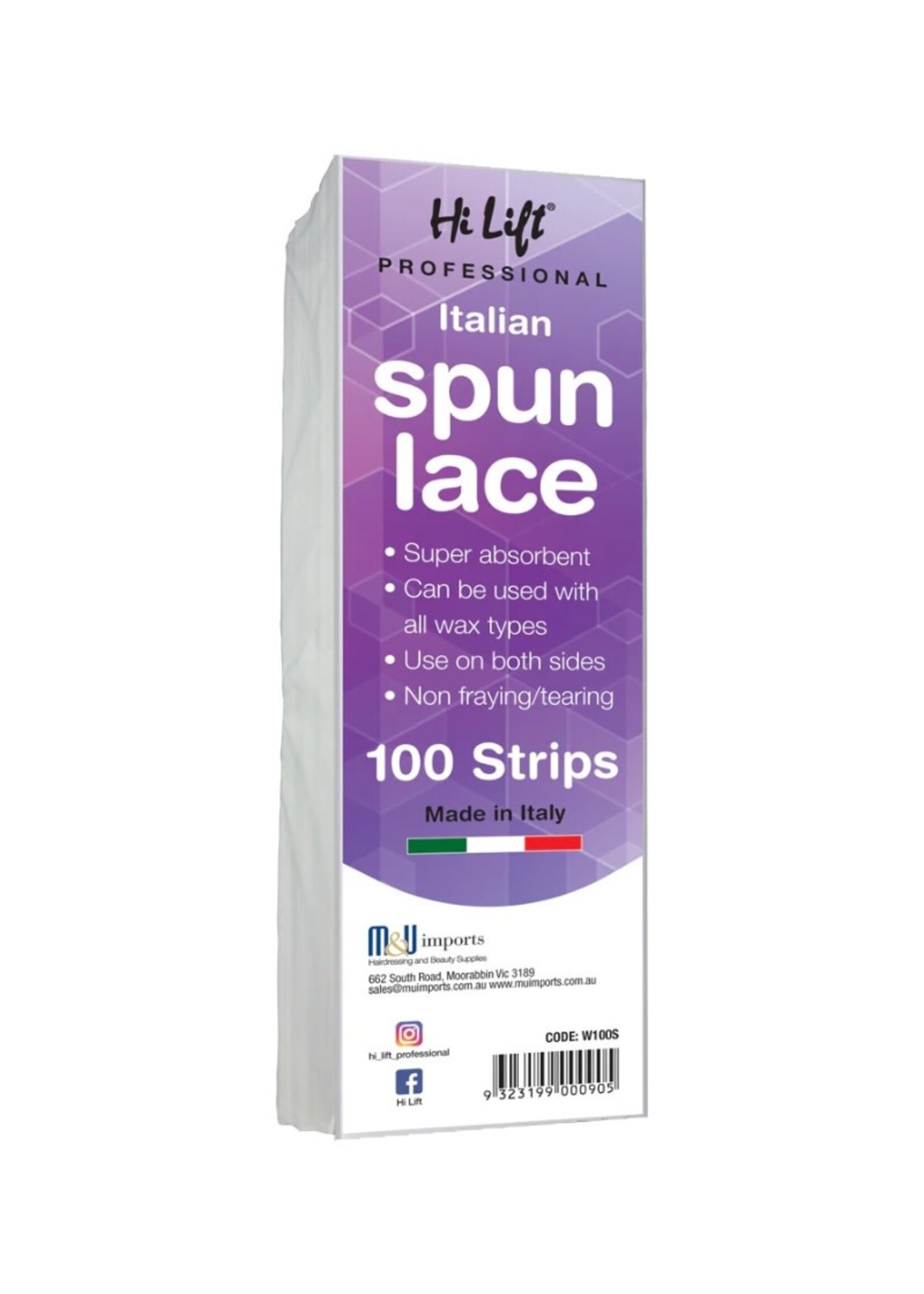 Hi Lift Hi Lift Premium Spun Lace Wax Strips 100pk