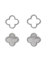 Studex Studex Sensation Mother Of Pearl Clover Stud Set Rhodium