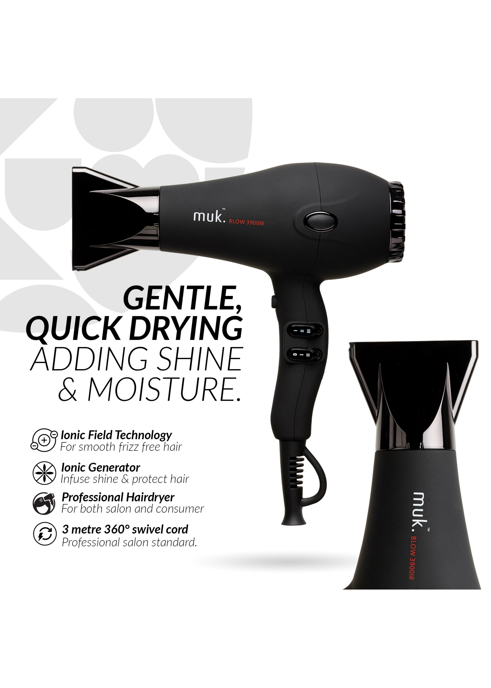Muk Muk Blow 3900IR Dryer Matte Black