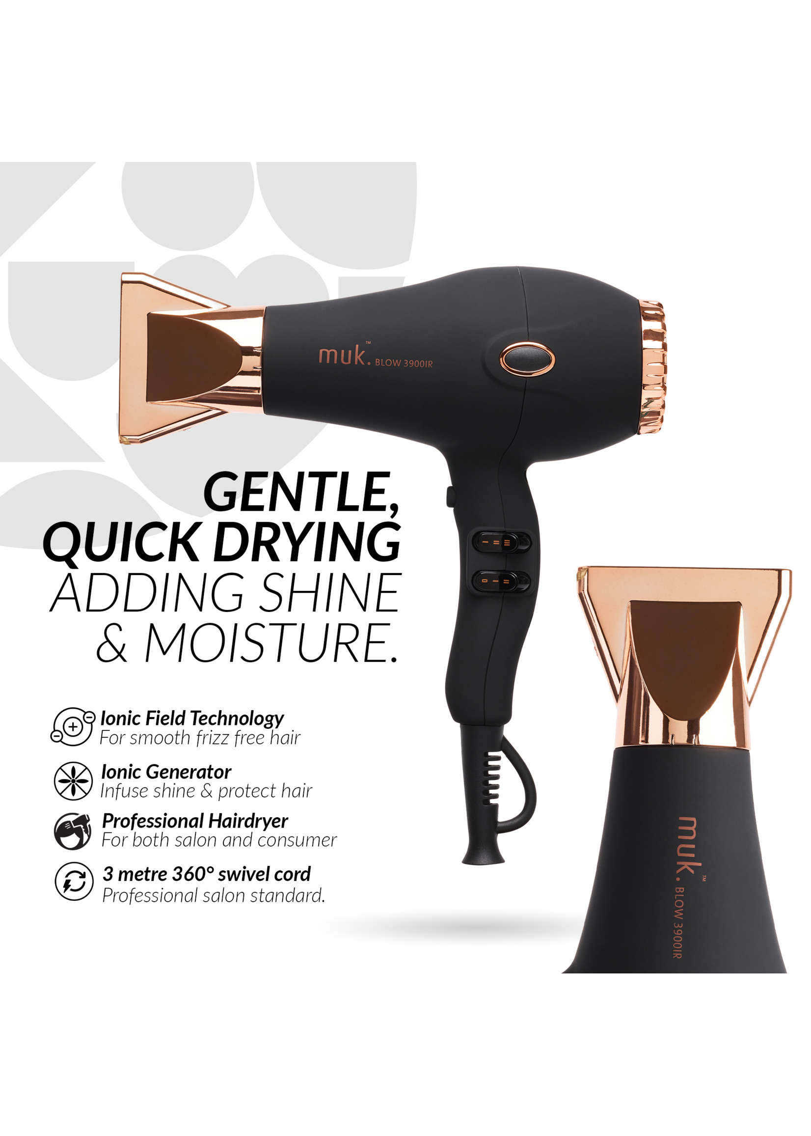 Muk Muk Blow 3900IR Dryer Rose Gold