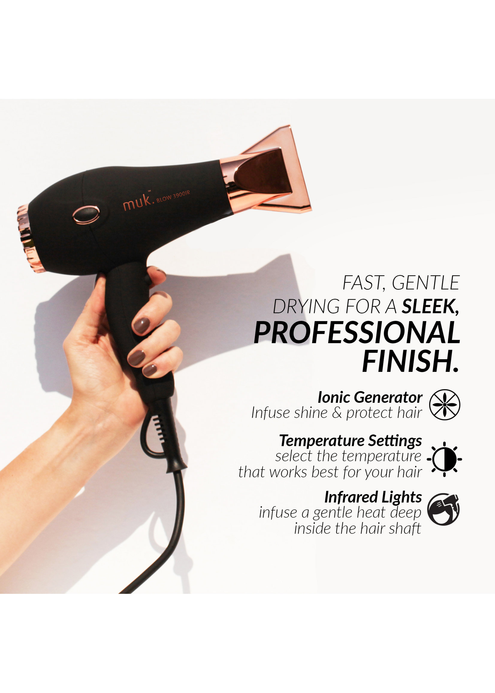 Muk Muk Blow 3900IR Dryer Rose Gold