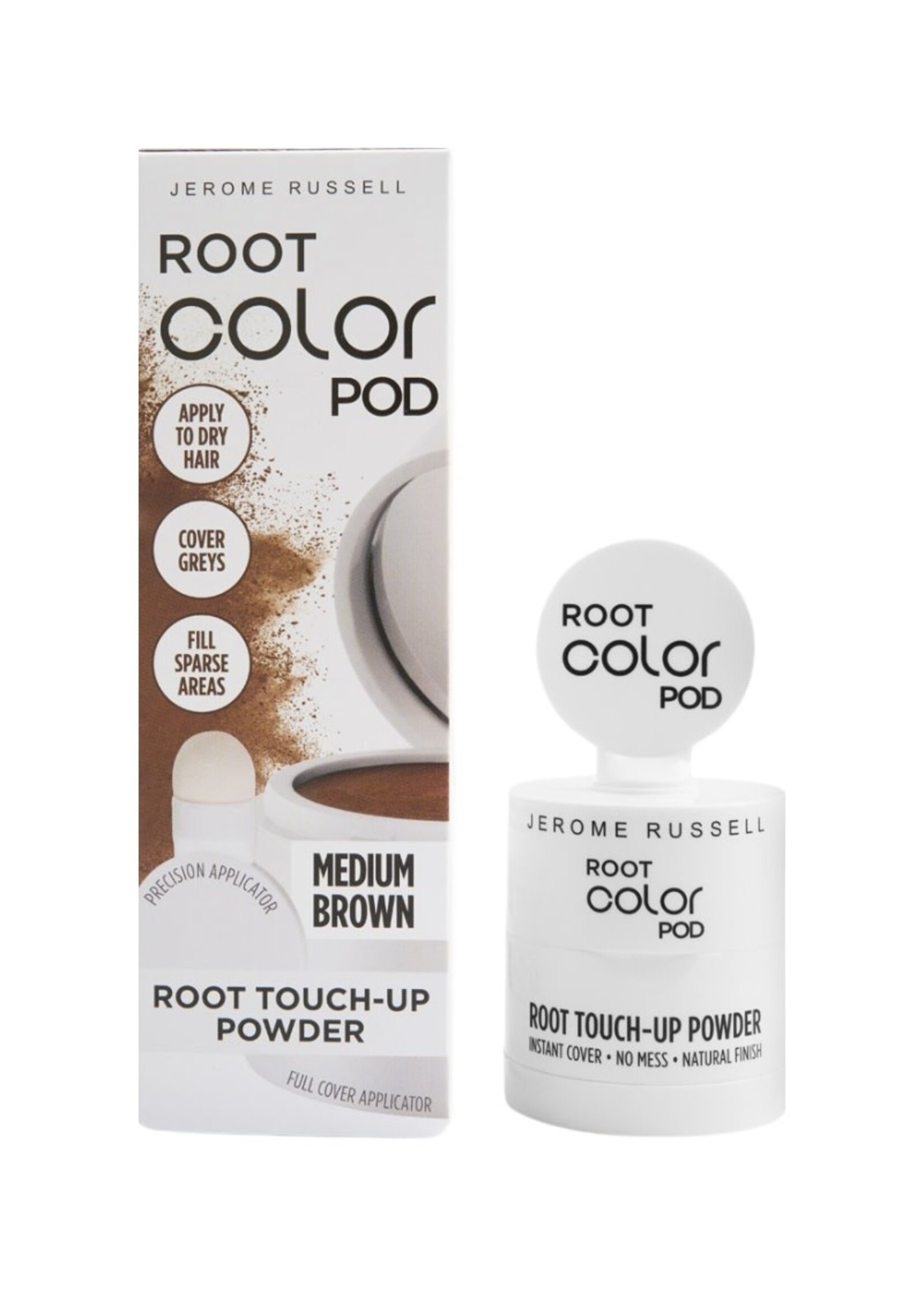 Jerome Russell Root Color Pod - Root Touch Up Powder - Medium Brown 4g