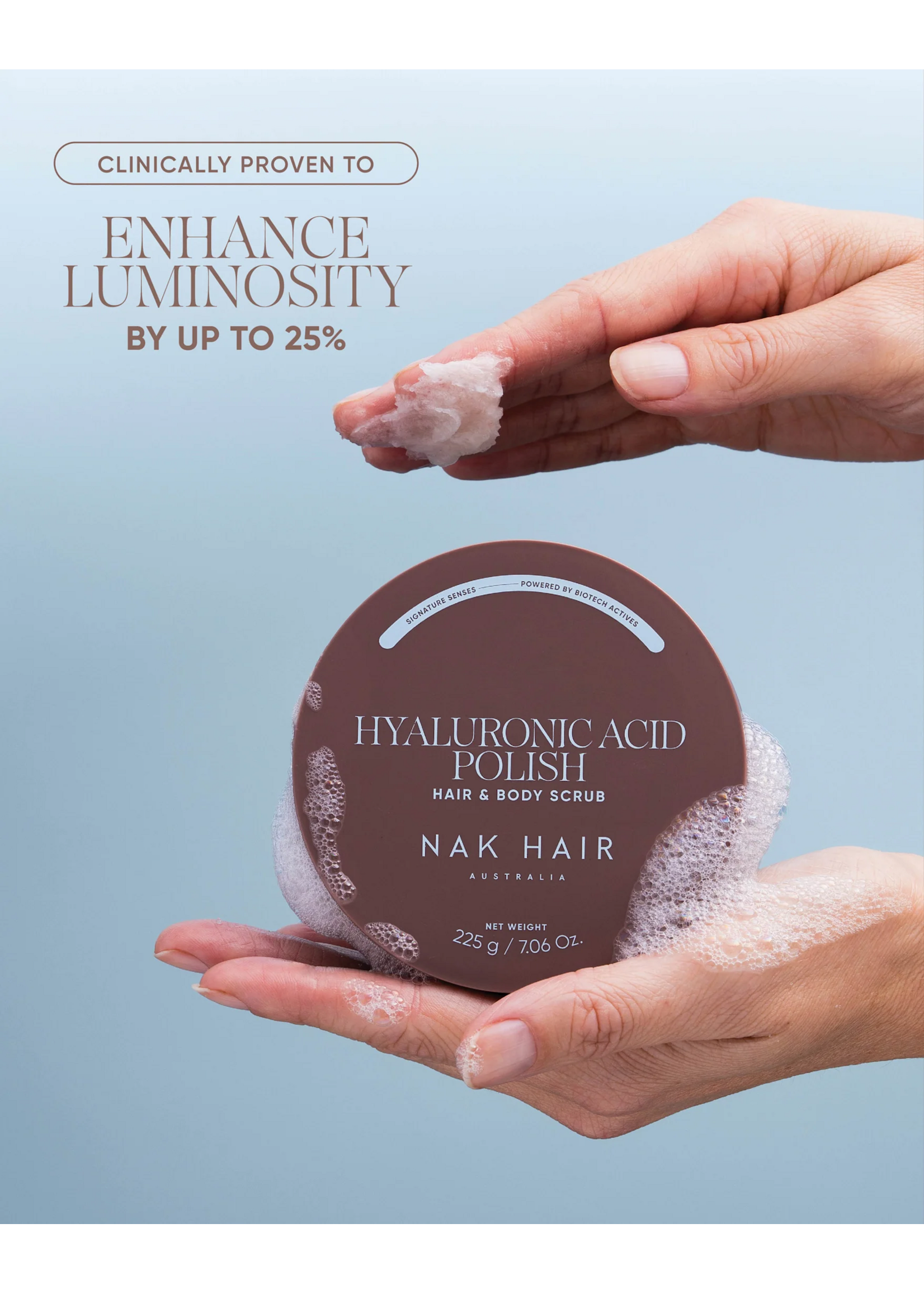Nak Nak Hyaluronic Acid Polish Hair & Body Scrub 225g