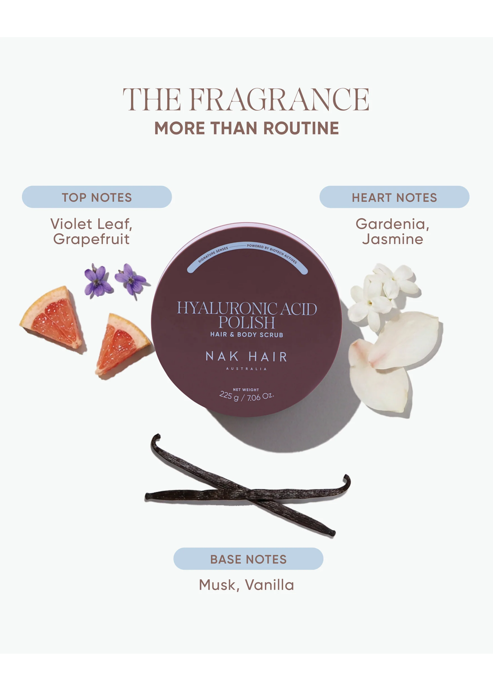 Nak Nak Hyaluronic Acid Polish Hair & Body Scrub 225g
