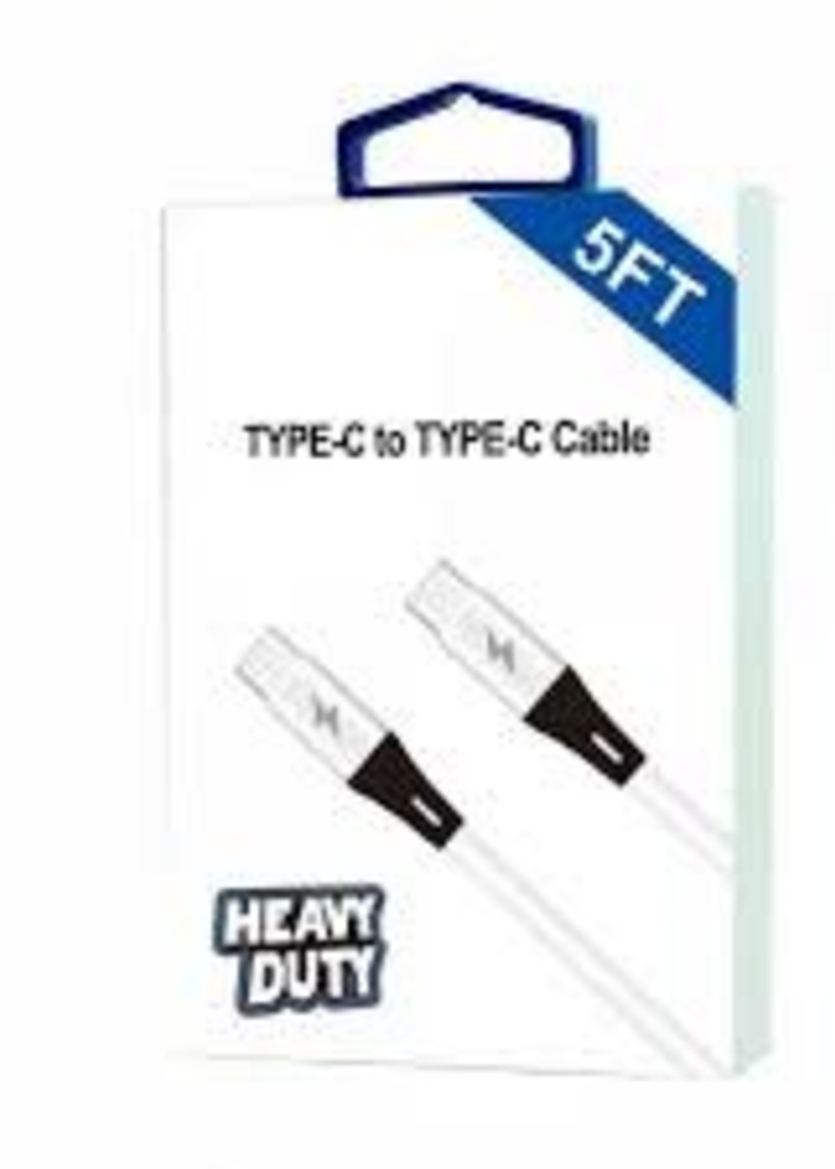 MISC Heavy Duty Type-C to Type C 18W Quick Charge Cable 5FT (white)