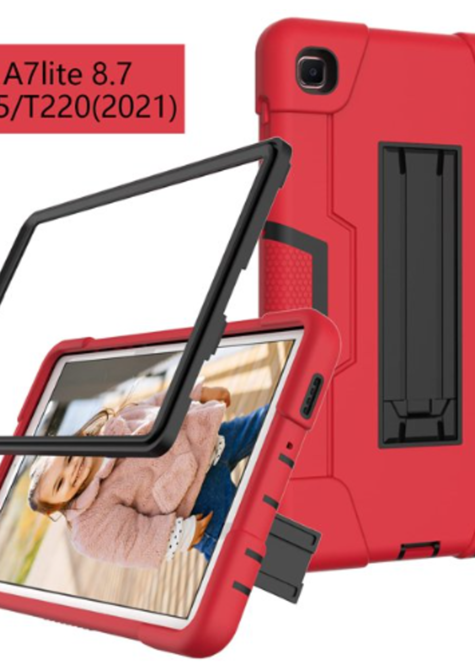 Samsung Hybrid Tablet Case w/ kickstand for Samsung Tab A7 Lite 8.7" (red)