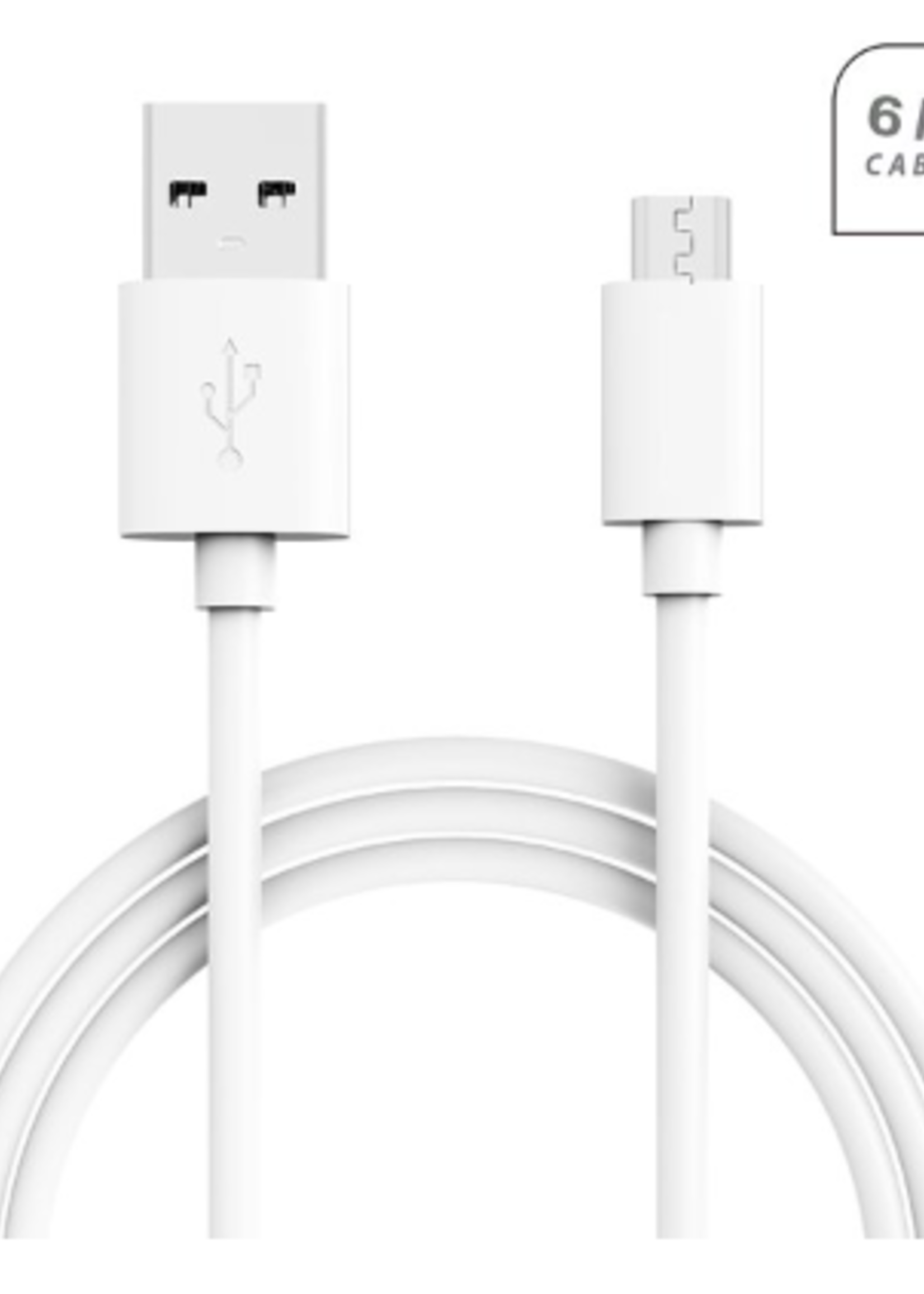 Heavy Duty V8/V9 Micro USB Cable 5FT (white)