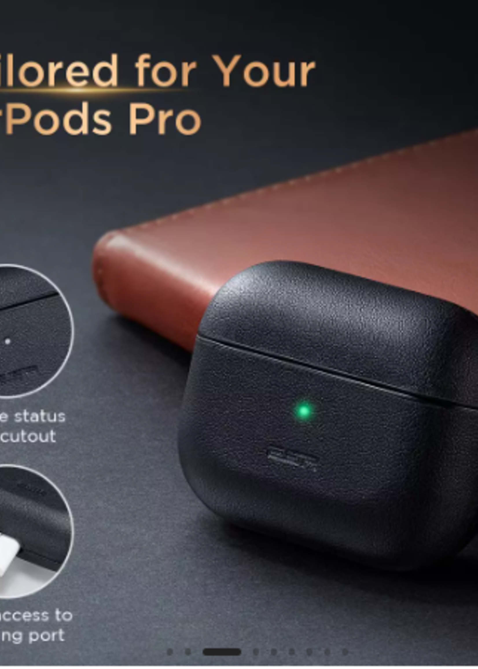 Apple PU Leather Case For Airpod Pro (black)