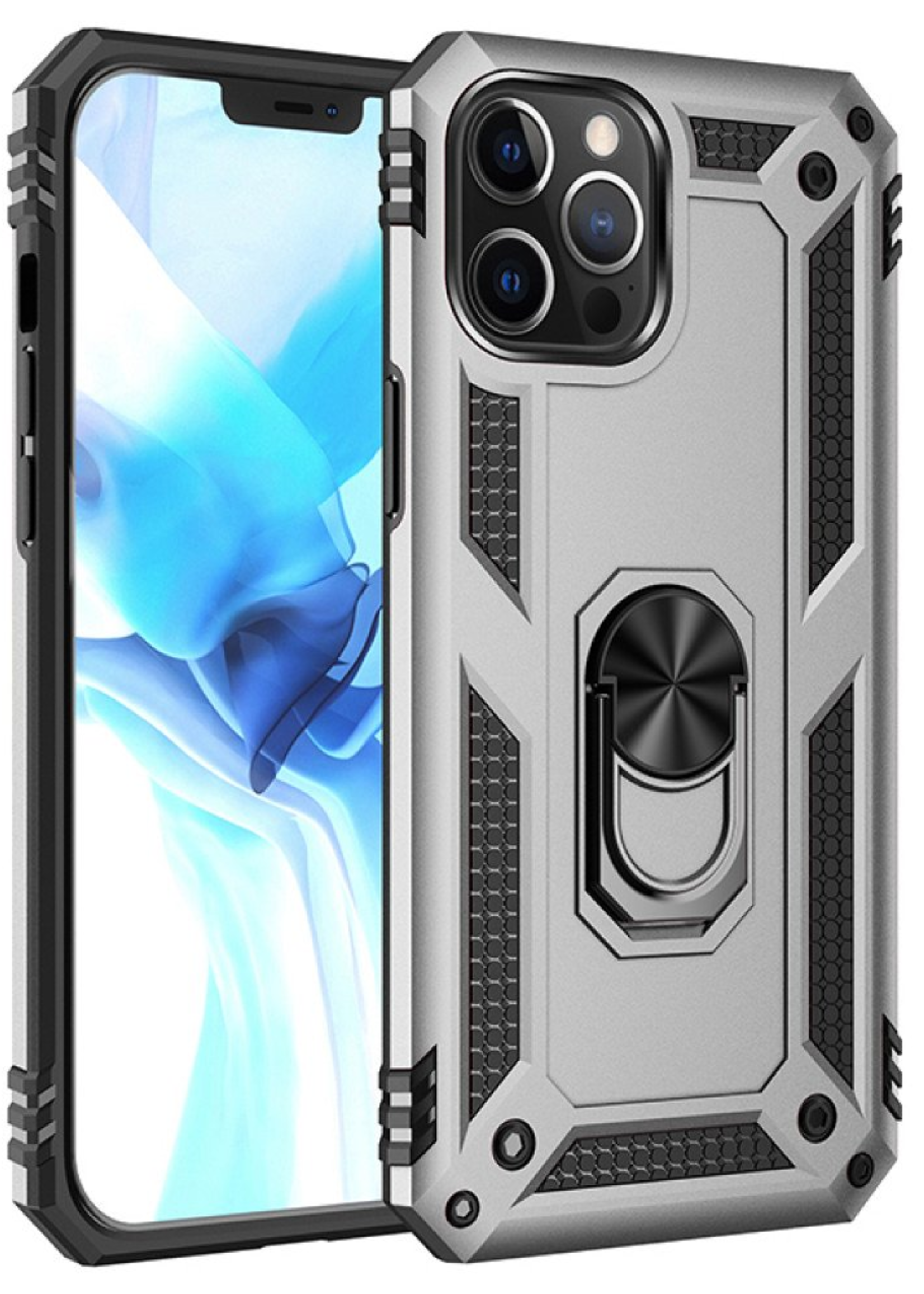 Apple Armor Hybrid Case w/ Kickstand for iPhone 12 Pro Max (silver)