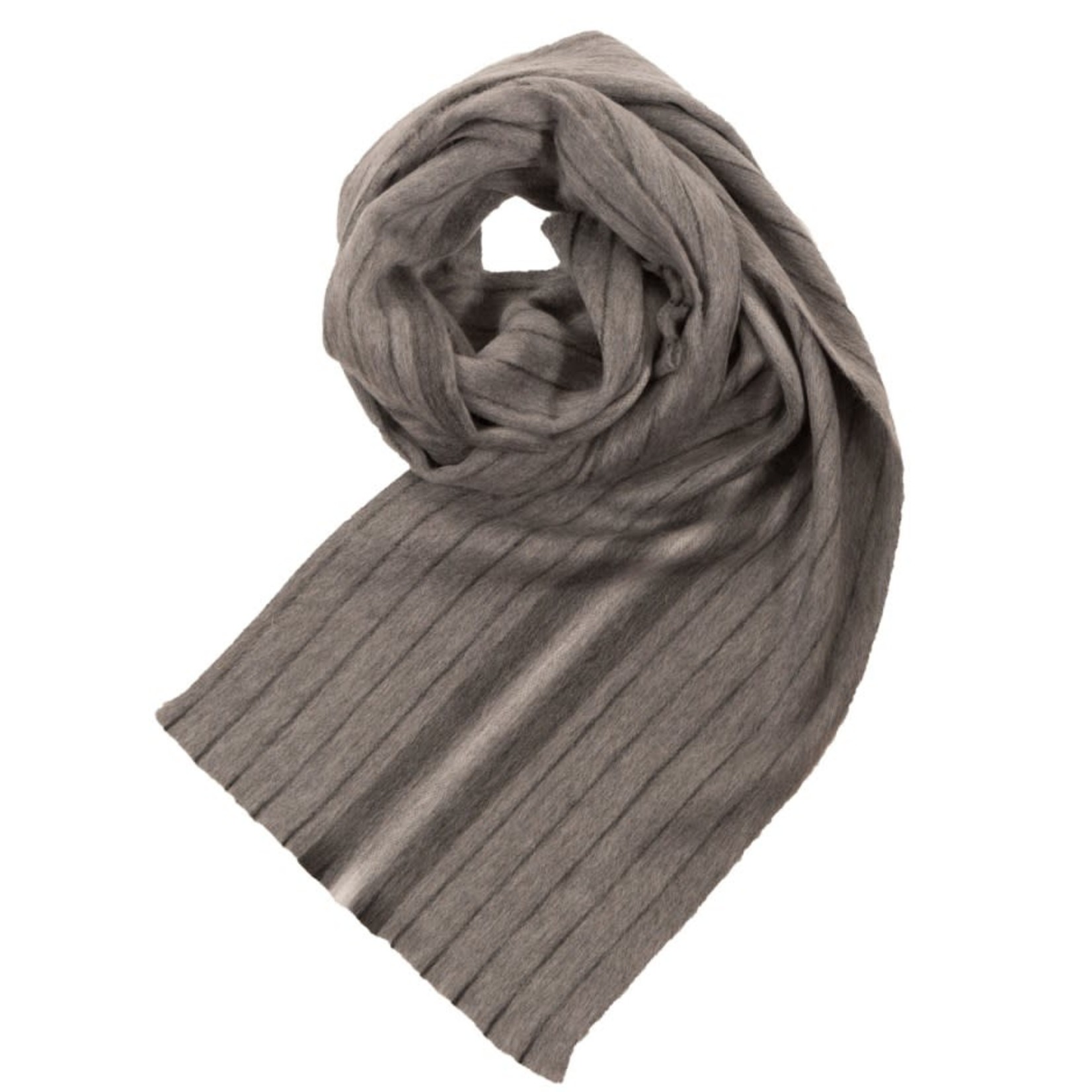 Alpaca Seamless Scarf - Grey Pinstripe
