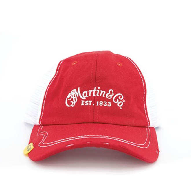 Martin Vintage Pick Hat, Red w/tan mesh