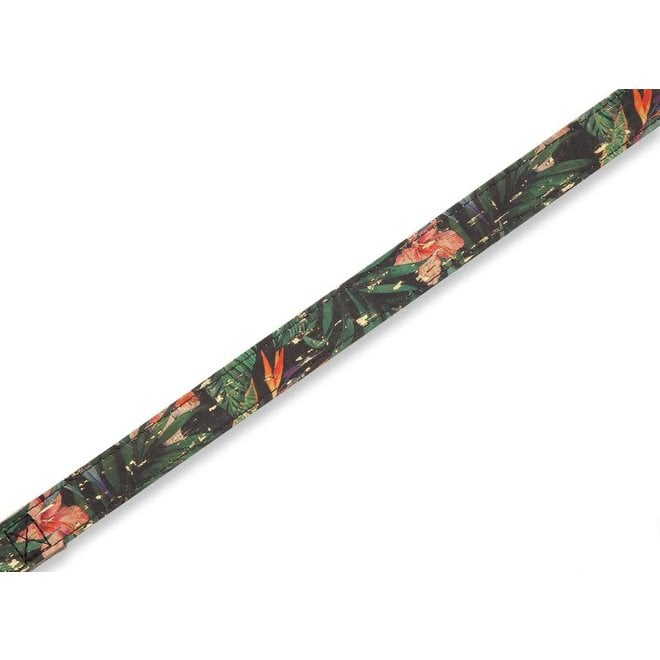 Levy's - 1” Cork Series Ukulele Strap (w/dual leather strap pin ends), Rainforest