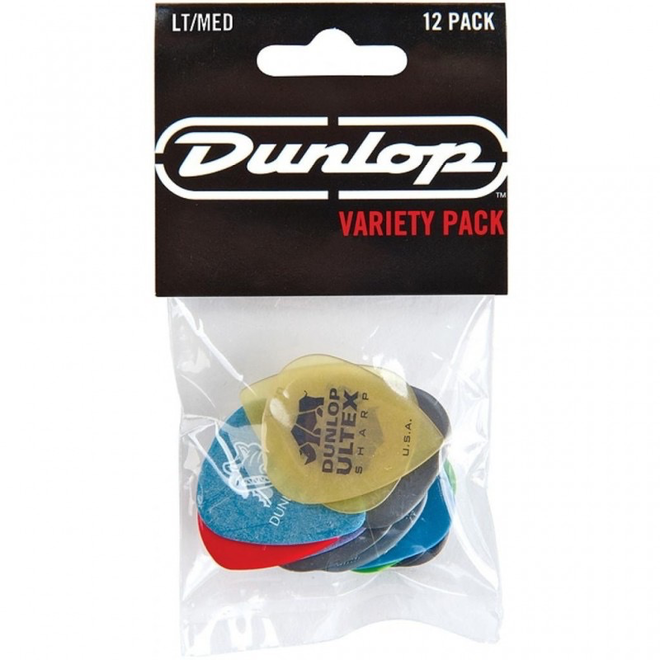 Jim Dunlop Variety Guitar Pick Pack, Light/Medium (12 Pack)