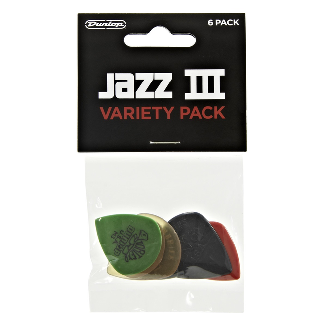 Jim Dunlop Jazz III Variety Guitar Pick Pack (6 Pack)