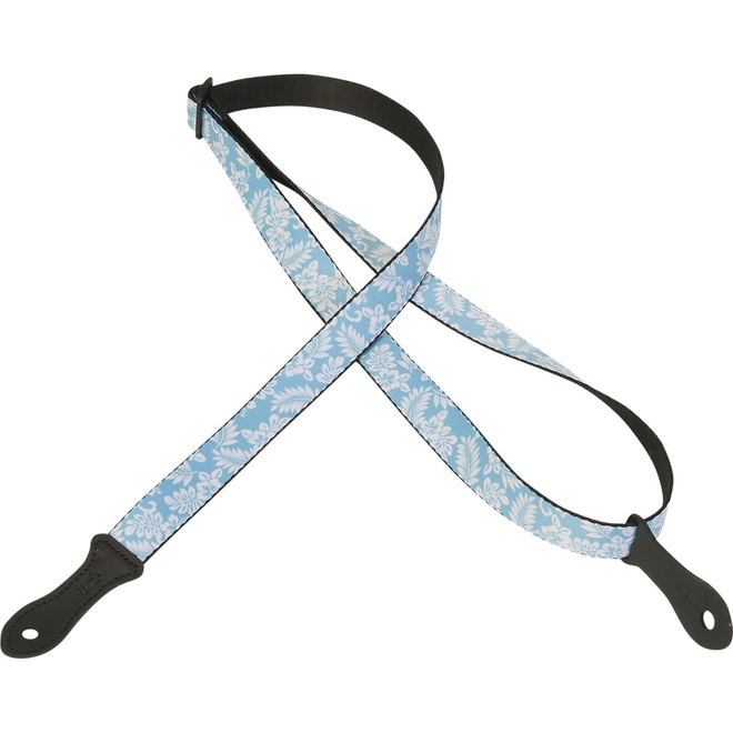 Levy's Island Breeze Ukulele Series 1″ Polyester Ukulele/Mandolin Strap, Blue w/Hawaiian Pattern