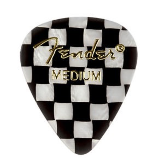 Fender Graphic Guitar Picks, 351 Shape, Checker, Medium (12 Pack)