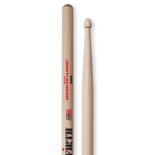 Vic Firth American Classic Drumsticks, Wood Tip, Extreme 8D