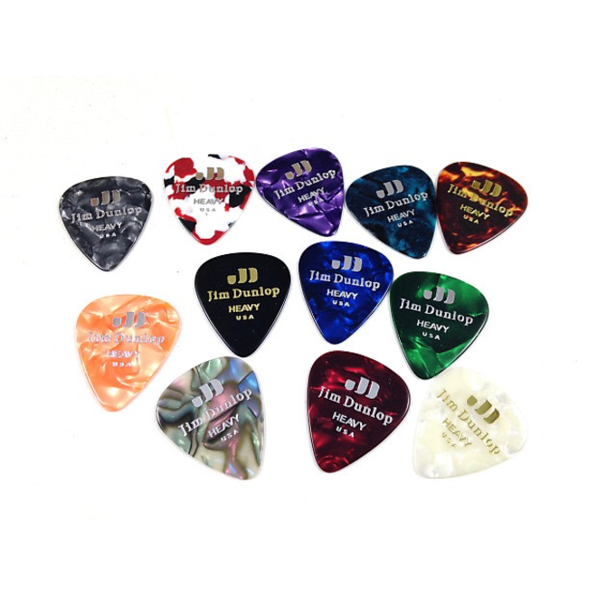 Jim Dunlop Celluloid Variety Guitar Pick Pack, Heavy (12 Pack)