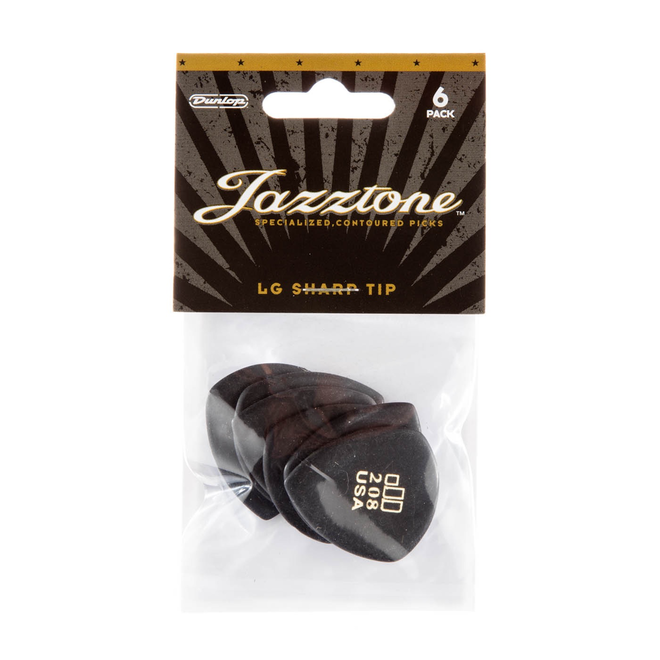 Dunlop Jazztone Large Point Tip Guitar Picks (6 Pack)