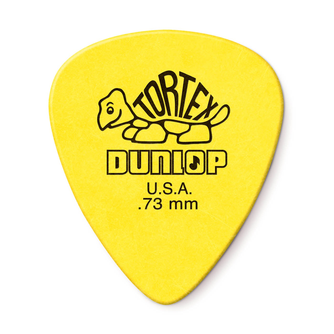 Dunlop Tortex Standard Guitar Picks, .73 Yellow (12 Pack)