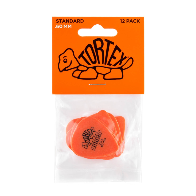 Jim Dunlop Tortex Standard Guitar Picks, .60 Orange (12 Pack)