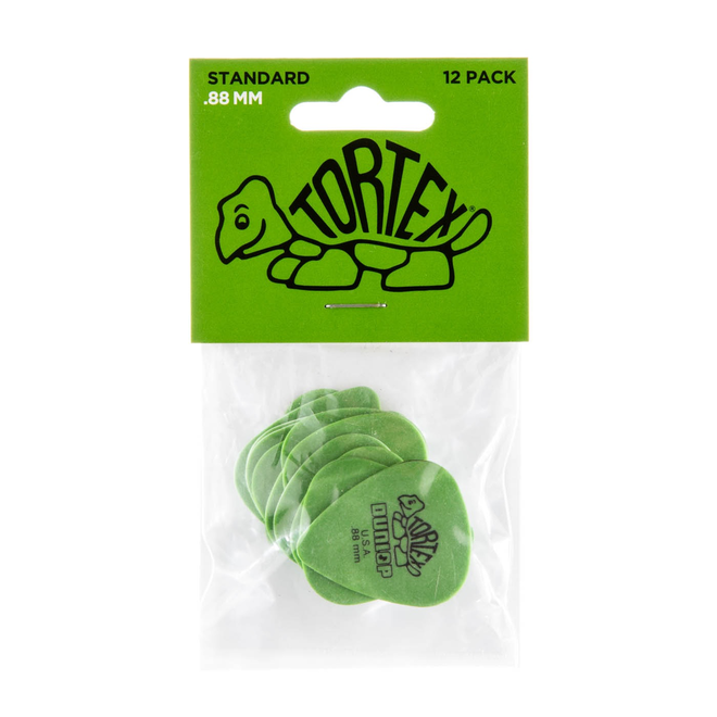 Dunlop Tortex Standard Guitar Picks, .88 Green (12 Pack)