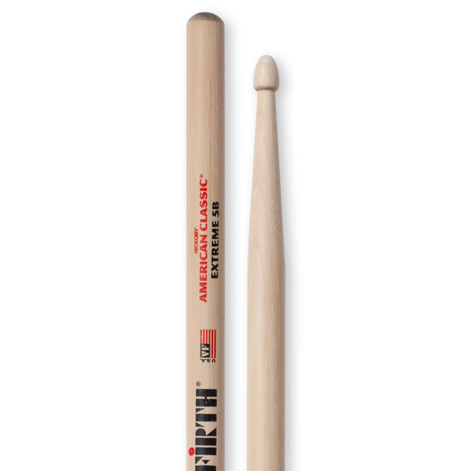 Vic Firth American Extreme Hickory Drumsticks, Wood Tip, 5B
