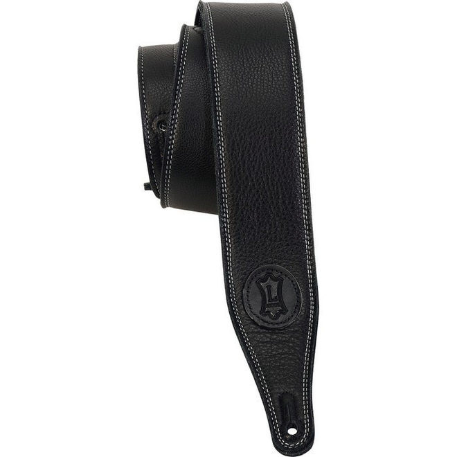 Levy's The Ebony Series 2.5" Triple-Ply Garment Leather Strap w/Double Stitching, Black