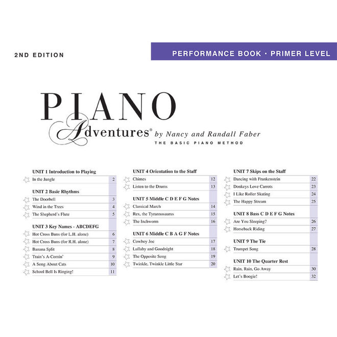 Piano Adventures Primer Level, Performance Book