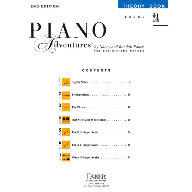 Faber Piano Adventures Level 2A Theory Book