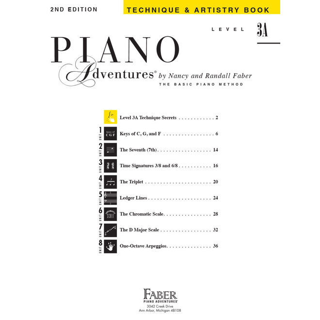 Faber Piano Adventures Level 3A Technique & Artistry Book