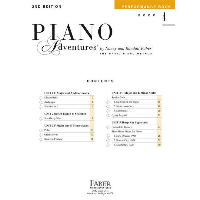 Piano Adventures Level 4, Performance Book
