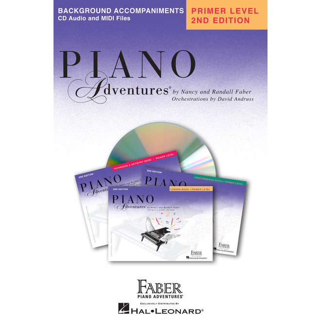 Piano Adventures Primer Level Lesson Book Background Accompaniments on CD.
