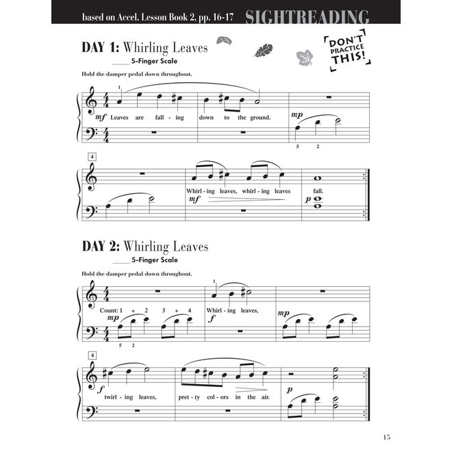 Piano Adventures For The Older Beginner, Book 2, Sightreading