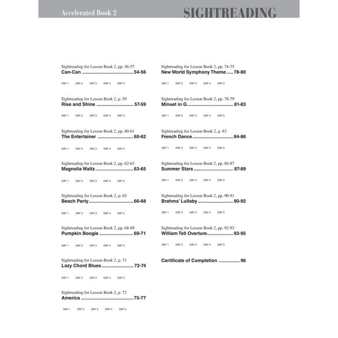 Faber Piano Adventures for The Older Beginner, Sightreading, Book 2