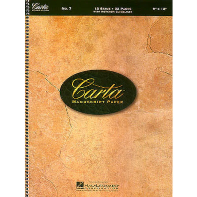 Hal Leonard No.7,  12 Stave Music Writing Book (9" x 12"), Manuscript Paper in Book Form with a Spiral Binding